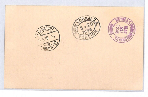 USA HINDENBURG ZEPPELIN Air Mail Card Lakehurst Frankfurt Registered LZ200 - Picture 2 of 10