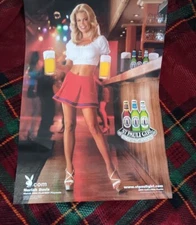NOS St.Pauli Girl 2001 collectible poster featuring 1994 Playmate Neriah Davis