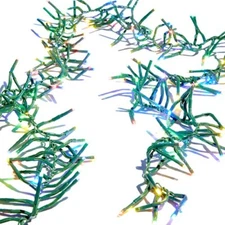 19.6' CLUSTER GARLAND GREEN WIRE 600 Multi Lights REMOTE Timer NEW RAZ G3737060