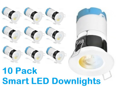 10er-Pack LED Smart Lights Downlight Deckenfleck warm - weiß 6,5 W Dim IP65 5000K