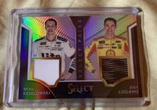 Brad Keselowski Joey Logano 2017 Panini Select Pairs Silver Prizm  #BK-JL