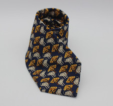 Brooks Brothers Makers men's hand made elephant tree print silk tie made in USA