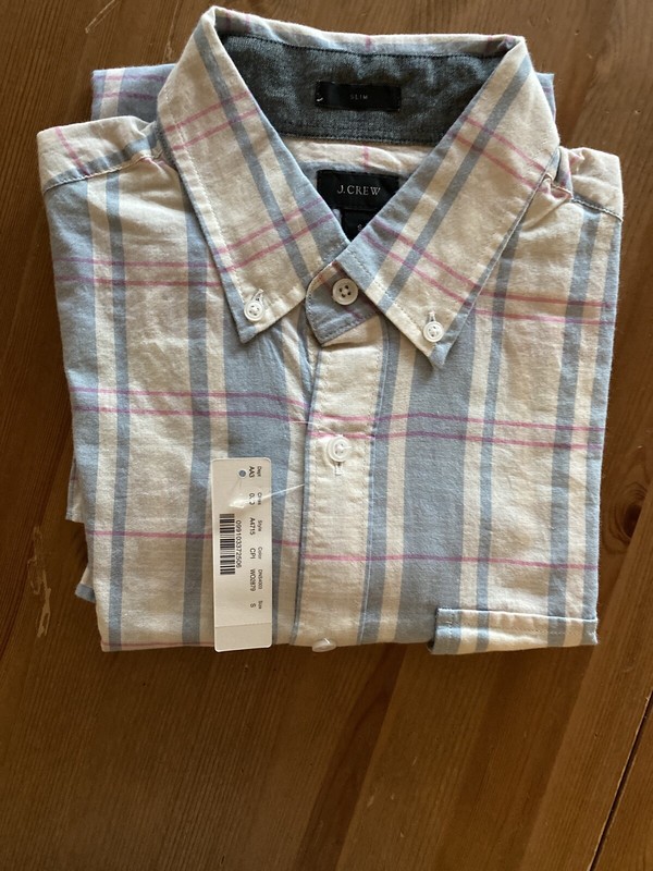 **NEW** J Crew Men’s Slim Fit Shirt Small S Button-Up $85 Heathered Cotton NWT