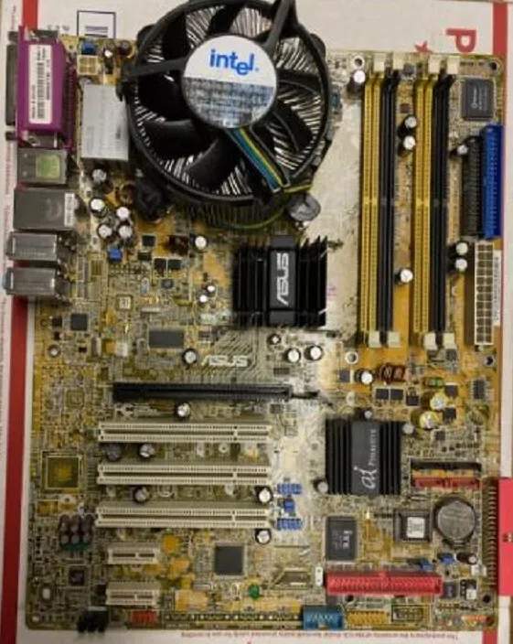 ASUS P5AD2-E DELUXE With Penitum 4 Processor, Ram, Support Disk.