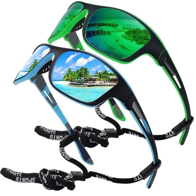 2 Pcs/Pack Polarized Sports Sunglasses Men Driving Cycling Fishing Sun Glasses