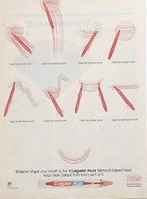 1991 Colgate Plus Toothbrush Diamond Shape Head Clean Plaque VTG 1990s PRINT AD