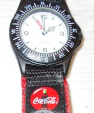 Coca-Cola-Armbanduhr mit Klettverschlu&szlig;, neu und unbenutzt