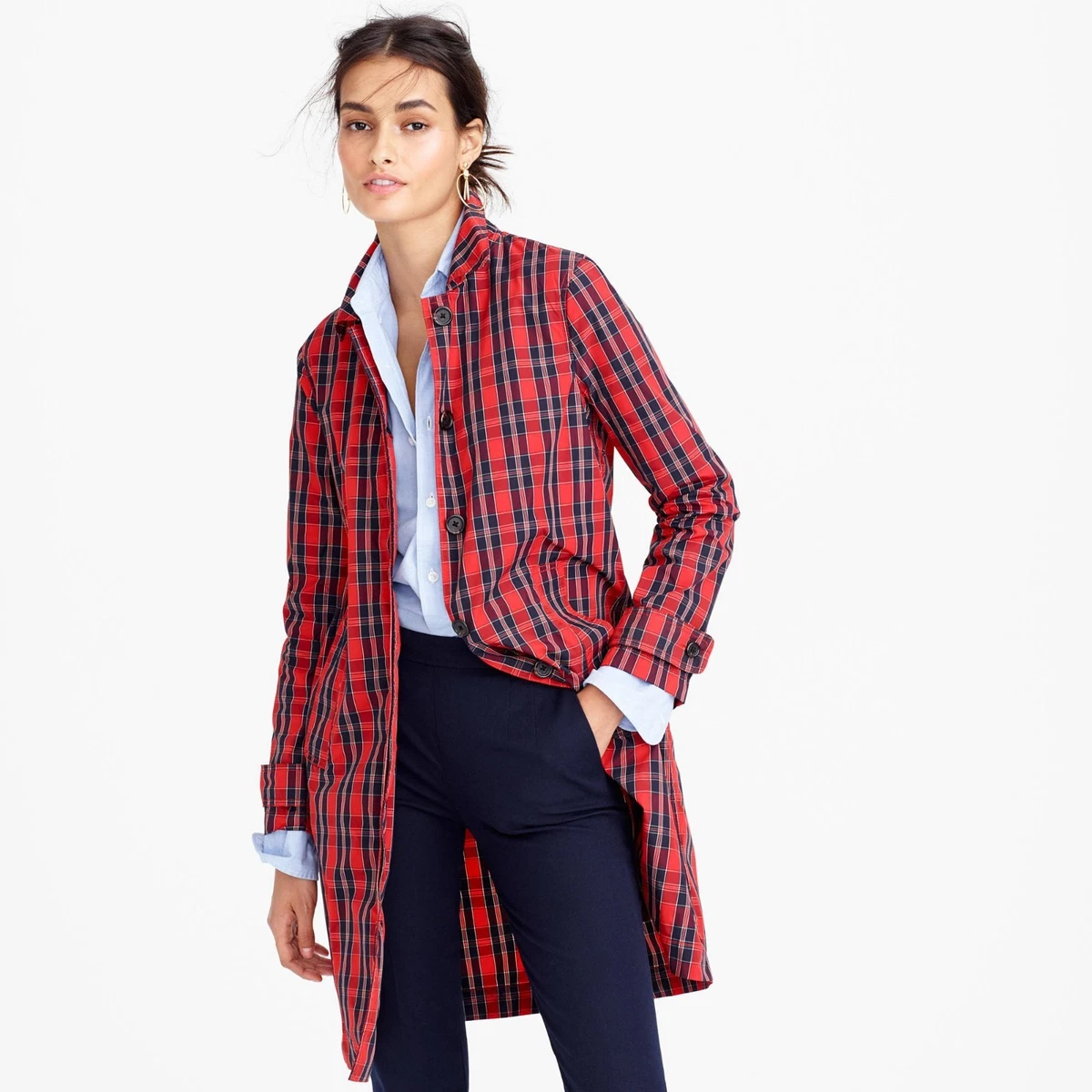Red plaid hotsell raincoat