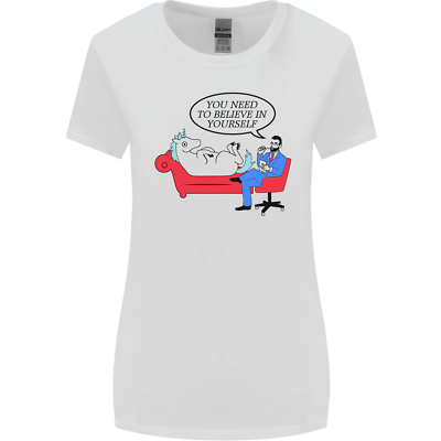 Believe IN Yourself Divertente Unicorn Donna più Ampia Taglio T
