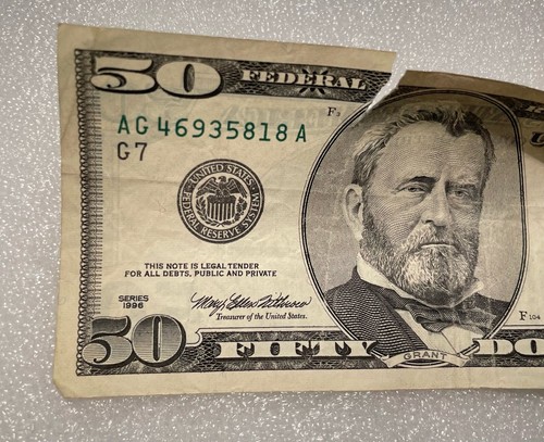 Lot of 5 Series 1996 $50 Fifty Dollar Bill Old Bank Currency Circulated See Desc - Picture 4 of 7