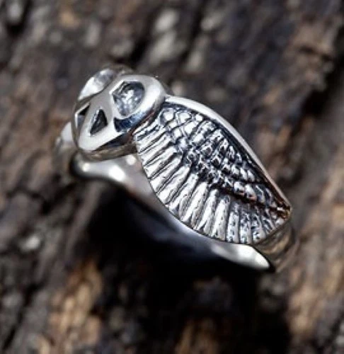 ANELLO FASCIA ARGENTO STERLING 925 SIMBOLO SEGNO ALI DELLA PACE MATRIMONIO NU... - Immagine 4 di 4