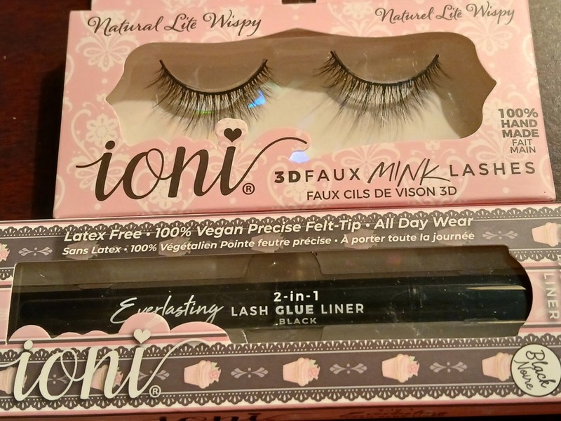 Ioni 3D Faux Mink Lashes-Natural Lite Wispy, Handmade & Ioni Lash Glue Liner-NEW