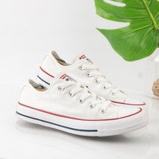 Converse Chuck Taylor Womens Sneakers Size 6 White Canvas Lace Up Shoes Low Top