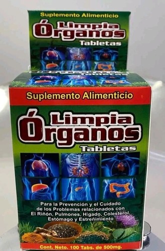 "Limpia Organos" 100 Tabs 500mg Cleaner, Read Description Exp 2026 Up - Picture 2 of 3