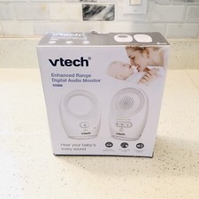 VTech DM1111 Enhanced Range Digital Audio Baby Monitor White w/ Box Works Great