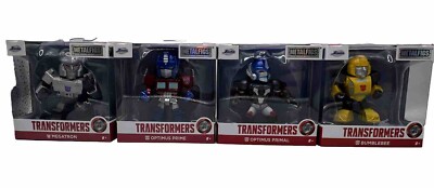Jada Metal Figs Transformers Set of 4 Megatron Optimus Prime Bumblebee Primal