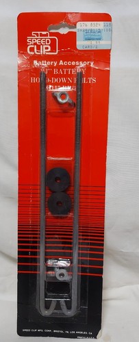 Speed Clip Car Battery Hold Down Bracket Universal 10" J Bolts NOS - 第 1/3 張圖片