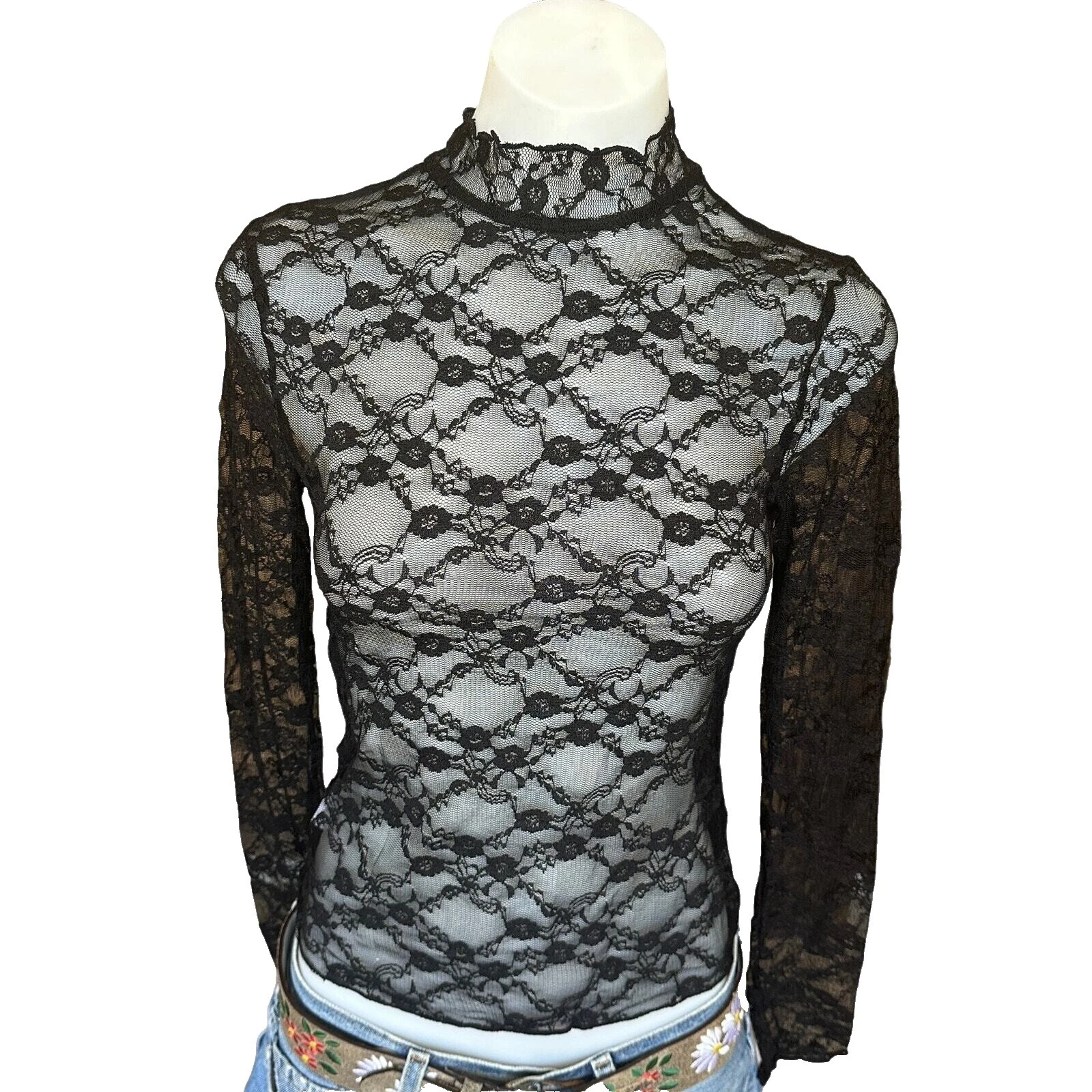 Top Gótico floral Casual para Mujeres