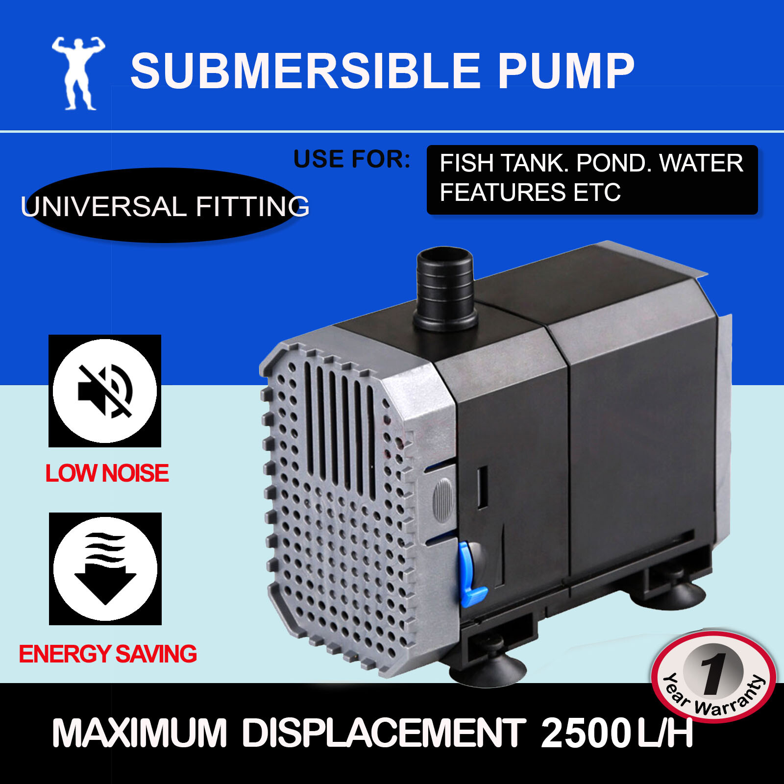 Submersible Water Pump Aquarium Fish Tank Fountain Pond Marine Internal