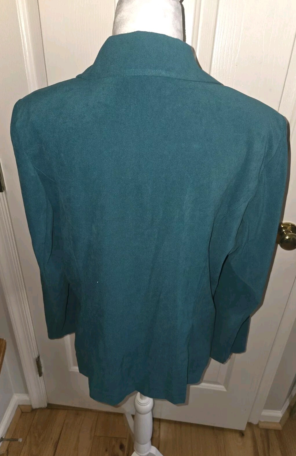 Vtg Notations Patchwork Jacket Teal Blue Green Co… - image 6