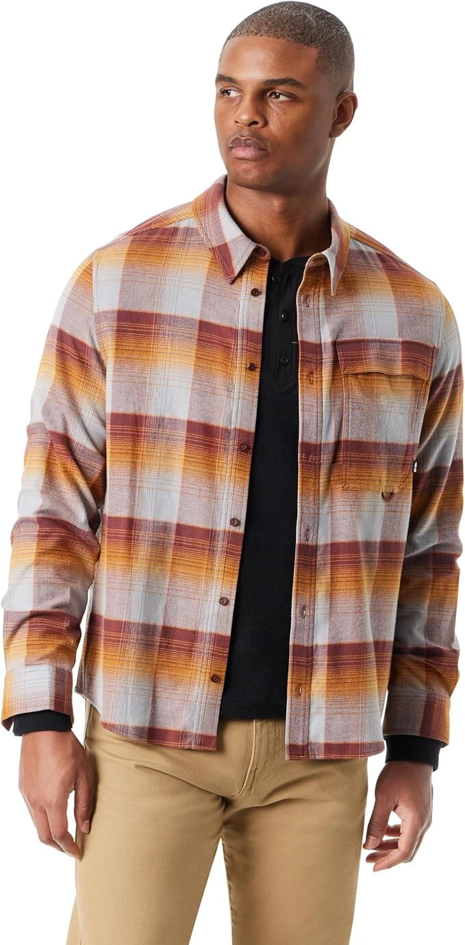 BASS OUTDOOR Mens Stretch Flannel Button Down Shirt Sequoia Size XL