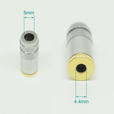4pcs Silver Aluminum Shell Gold 4.4mm Audio Female Jack Solder Connector