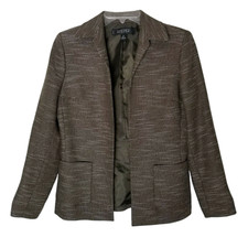 Kasper Blazer Jacket Women 2P Dark Green White Professional Career Open Front