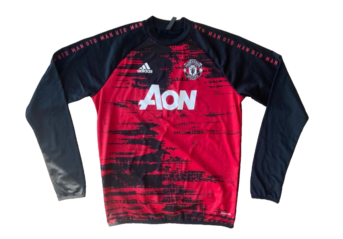 2020 2021 Manchester United Adidas Pre-Match Warm Long Sleeve Top