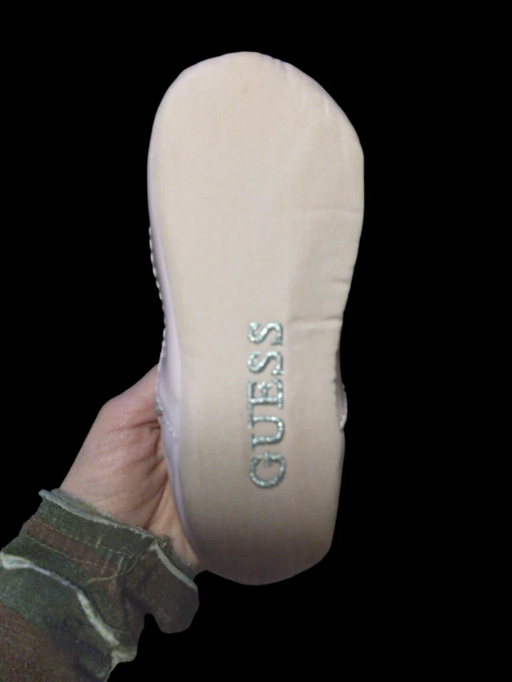 Lindo botín suave marca GUESS bebé niña talla 3 rosa claro cierre de cremallera acogedor  Foto 2 de 4