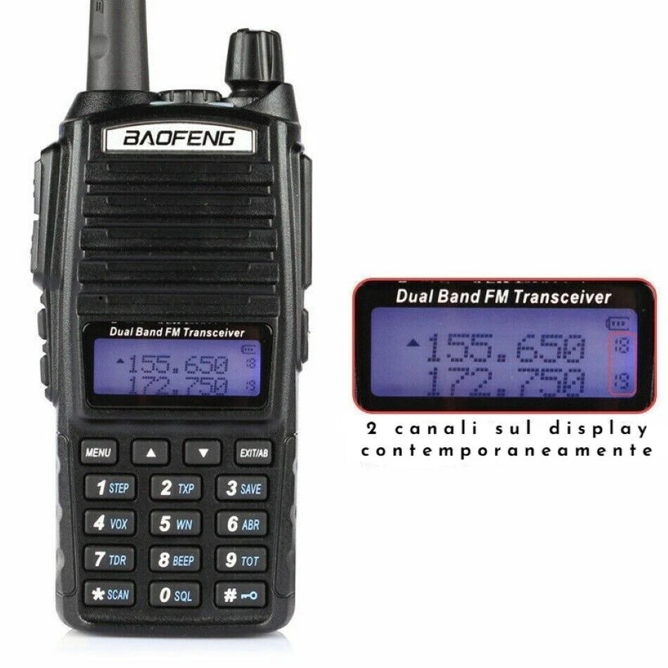 RICETRASMITTENTE BAOFENG 10W POTENTE WALKIE-TALKIE RADIO DUAL BAND dtmf pmr - Immagine 2 di 4