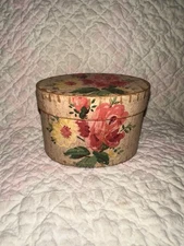 Vintage Oval Wallpaper Band Hat Box