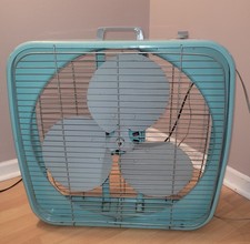 Vtg Dominion 2 Speed Metal Box Fan Aqua Turquoise 1960s 24x23x6 Works New Plug Vtg Dominion 2 Speed Metal Box Fan Aqua Turquoise 1960s 24x23x6 Works New Plug