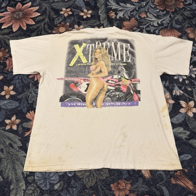 #ad Vintage 90s Rare Xtreme Motocross Racing T Shirt Mens Large Distressed Dirt Bike $49.95