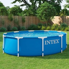 Intex – Aufstellpool Metal Frame Rund, 4485 L, Stahl Und PVC, Blau,