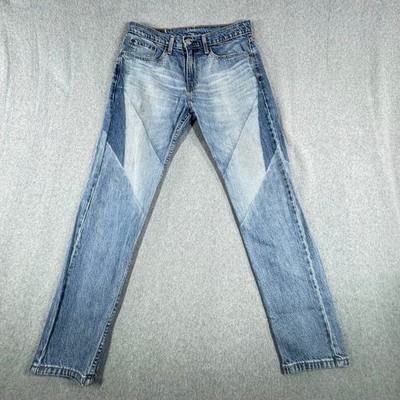 Levi's 502 Hi Ball Roll Jeans Mens 31x29 Blue Stretch Slim Tapered Light Wash