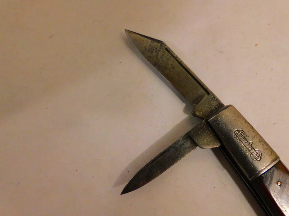 Navaja de bolsillo vintage Hibbard Spencer & Bartlett OVD 971 Barlow 2 hojas Foto 3 de 4