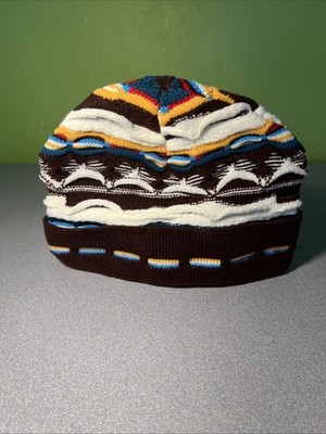 Vintage 90s Streetwear Coogi Style Knit Beanie Hat Cap multicolor