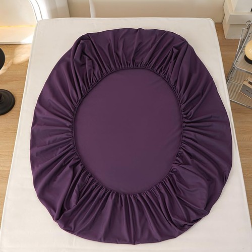 Biancheria da letto 1 pezzo solo lenzuolo matrimoniale - queen size deep queen, viola scuro  - Foto 8 di 9
