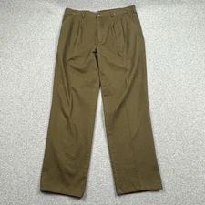 EMS Eastern Mountain Sports Pleated Trouser Chino Pants Mens 36x32 (34x31) Brown