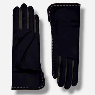 Agnelle Women's Black Diane Leather Gloves Size 7