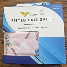 Copper Pearl. Fitted Crib Sheet Lightweight Premium Knit. Wonder Women. NEW.