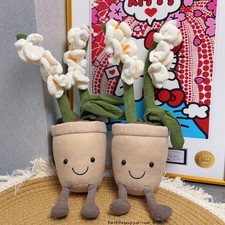 Jellycat Cute White Orchid Plush Toy for Children in