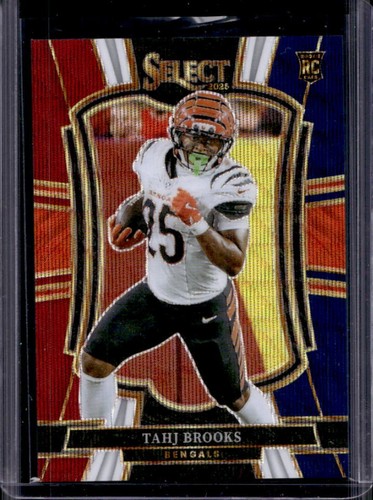 2025 Panini Select Tahj Brooks Premier Level RC Tri-Color Prizm #/299 Bengals
