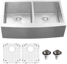 Karran USA EL-88-PK1 Elite 36" Farmhouse Double Basin Stainless - Stainless