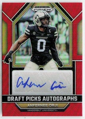 2023 Panini Prizm Draft Picks #DPA-ANO Anfernee Orji Auto Red #/199