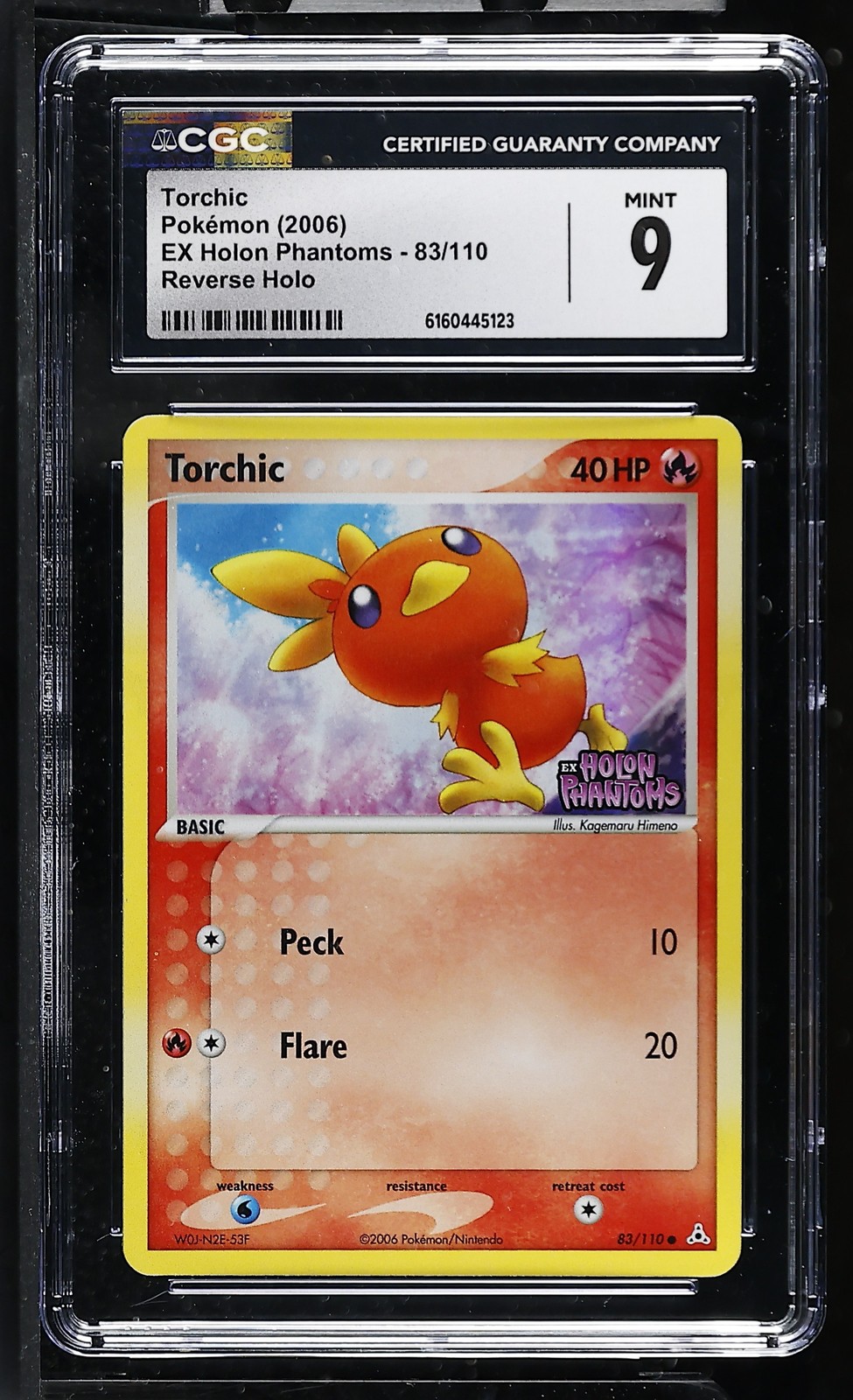 CGC 9 MINT Torchic 83/110 EX Holon Phantoms Reverse Holo Stamped Pokemon Card