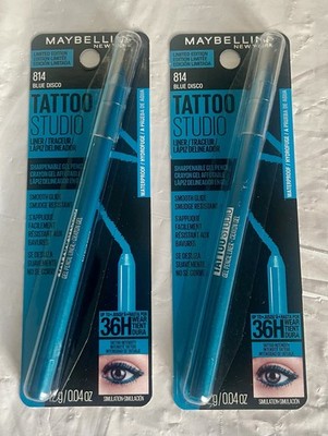 Lot of 2  Maybelline Tattoo Studio Waterproof Liner Gel Pencil  #814 Blue Disco