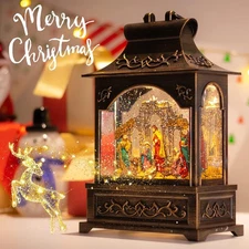 Nativity Christmas Lantern Snow Globe Nativity Snow Globes Collectibles Religiou