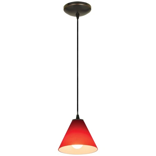 Access Lighting 28004-3C/RED Martini 1 Light LED Pendant - 7"W - Bronze - Picture 7 of 9