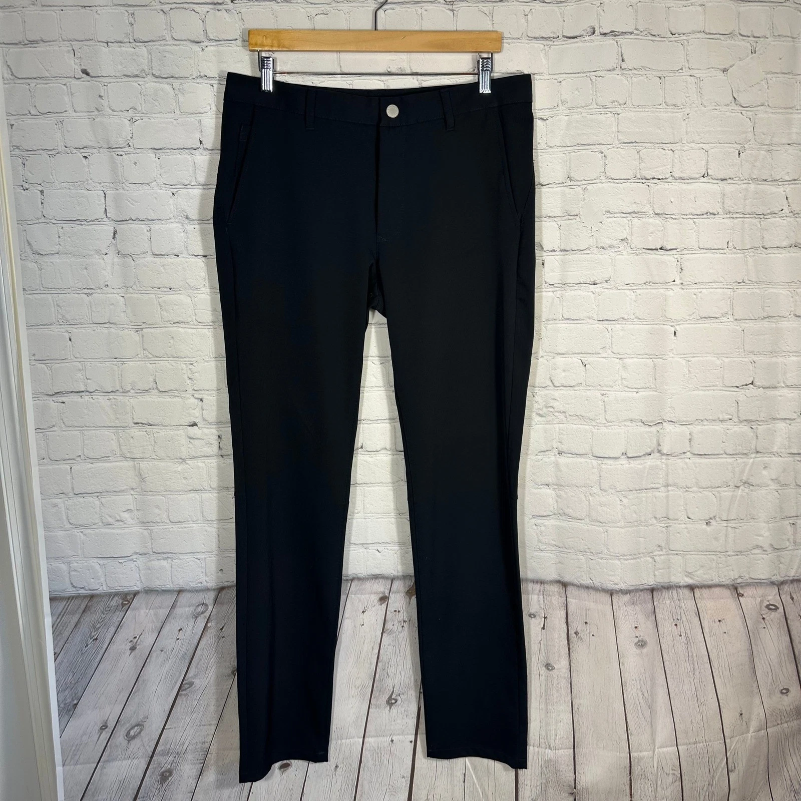 Bonobos Golf Pants Mens 34/34 Black Performance Trousers Tailored